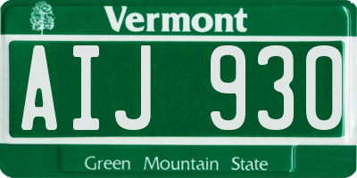 VT license plate AIJ930