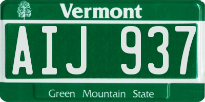 VT license plate AIJ937