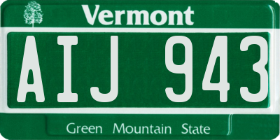 VT license plate AIJ943
