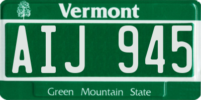 VT license plate AIJ945