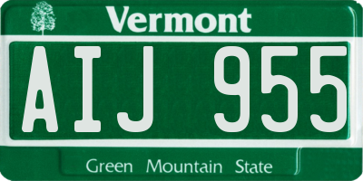 VT license plate AIJ955