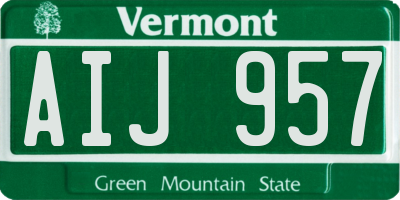 VT license plate AIJ957