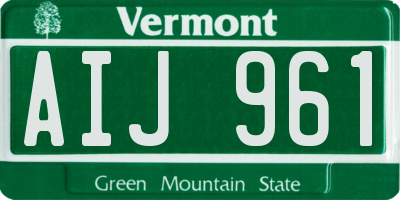VT license plate AIJ961