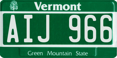 VT license plate AIJ966