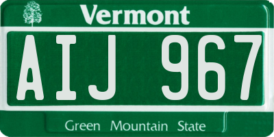 VT license plate AIJ967