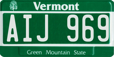 VT license plate AIJ969