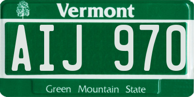 VT license plate AIJ970