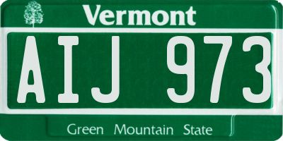 VT license plate AIJ973