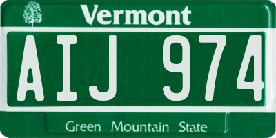VT license plate AIJ974