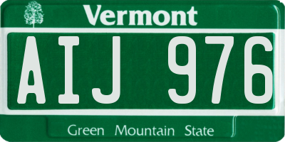 VT license plate AIJ976