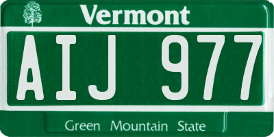 VT license plate AIJ977