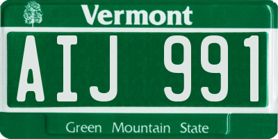 VT license plate AIJ991