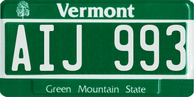 VT license plate AIJ993