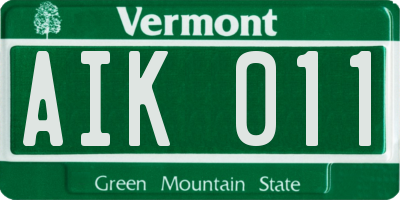 VT license plate AIK011