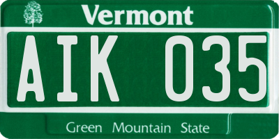 VT license plate AIK035