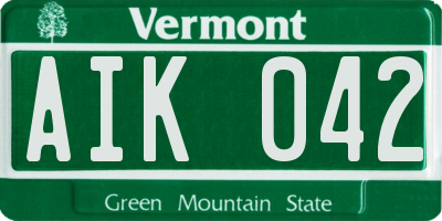 VT license plate AIK042
