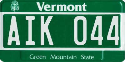 VT license plate AIK044
