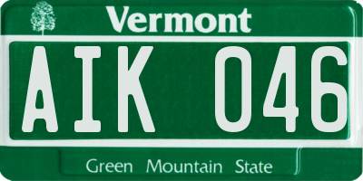 VT license plate AIK046