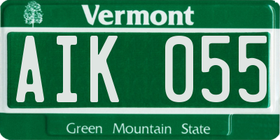 VT license plate AIK055