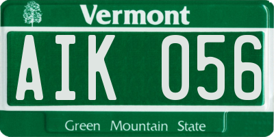 VT license plate AIK056