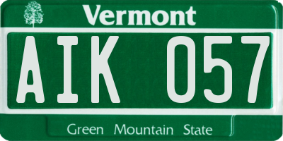 VT license plate AIK057