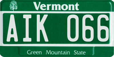 VT license plate AIK066