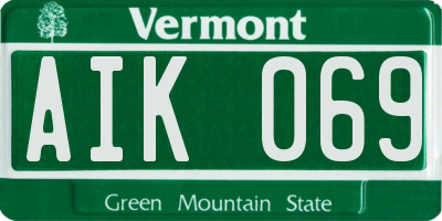 VT license plate AIK069