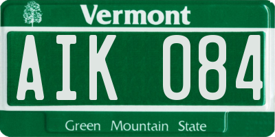 VT license plate AIK084