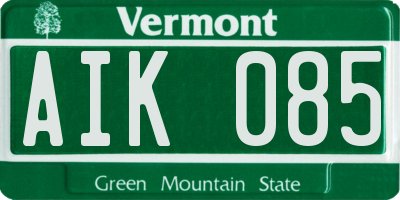 VT license plate AIK085
