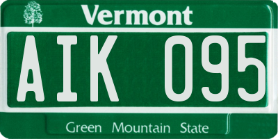 VT license plate AIK095