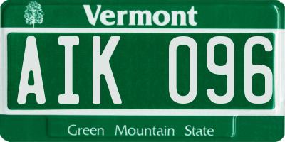 VT license plate AIK096