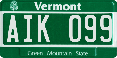 VT license plate AIK099
