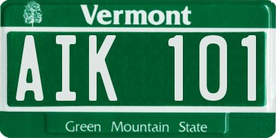 VT license plate AIK101