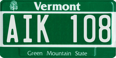 VT license plate AIK108