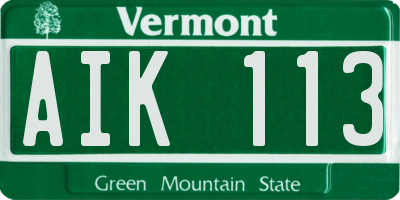 VT license plate AIK113