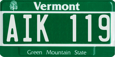 VT license plate AIK119