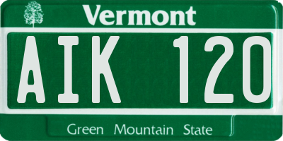 VT license plate AIK120