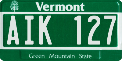 VT license plate AIK127