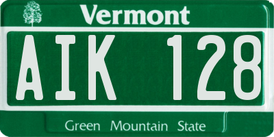 VT license plate AIK128