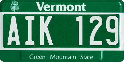 VT license plate AIK129