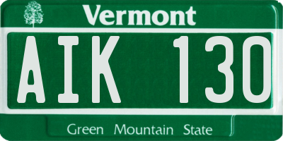 VT license plate AIK130