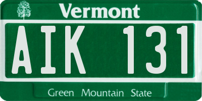 VT license plate AIK131