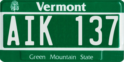 VT license plate AIK137
