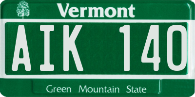VT license plate AIK140
