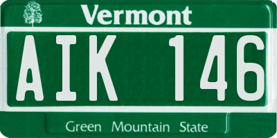 VT license plate AIK146