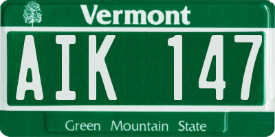 VT license plate AIK147
