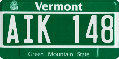VT license plate AIK148