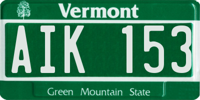 VT license plate AIK153