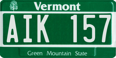 VT license plate AIK157