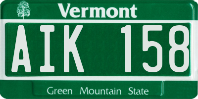 VT license plate AIK158